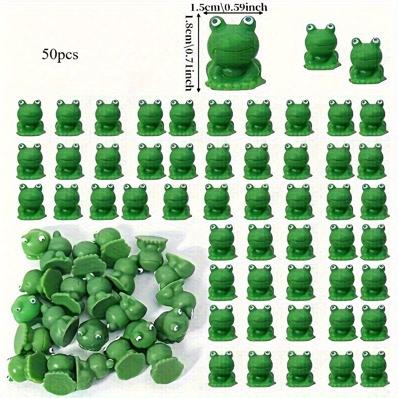 Image of Mini Frog Statues - Green Resin Figurines With , Perfect For Fairy Gardens, Moss Landscapes, Bookshelves, Living Rooms, Offices, Or Cafes | Ideal For