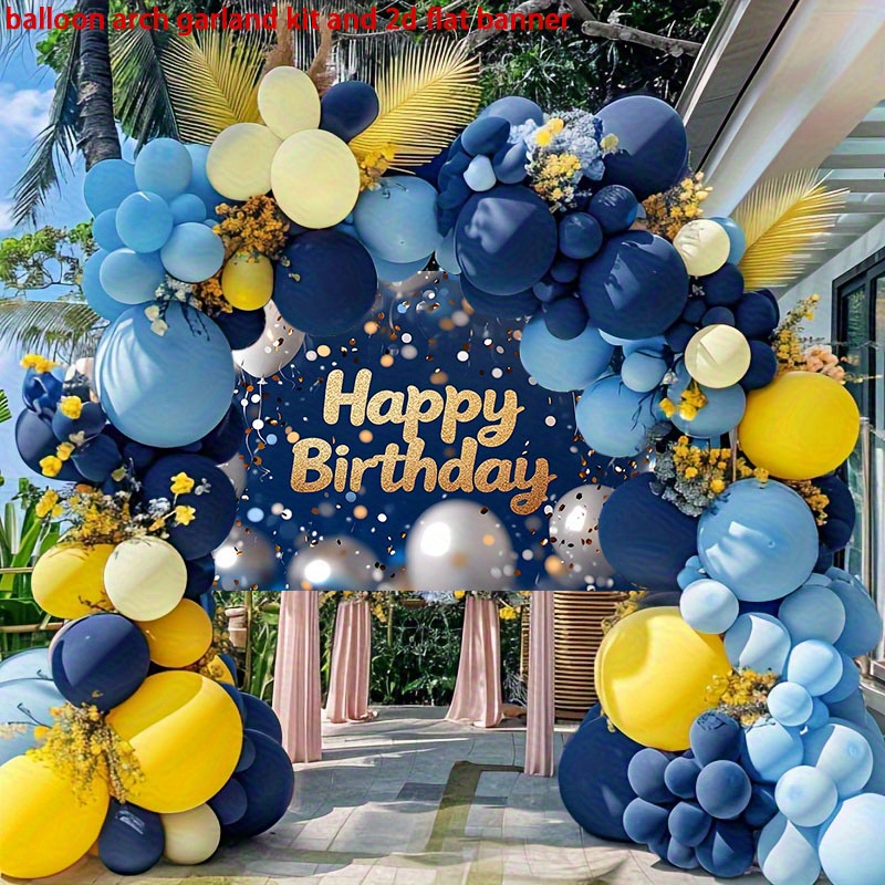 34-teiliges Geburtstagsdeko-Set mit Luftballons, Happy Birthday Blue zum 66. Geburtstag 34-teiliges Geburtstagsdeko-Set mit Luftballons, Happy Birthday Blue zum 66. Geburtstag