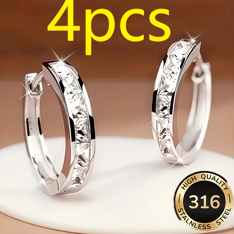 TEMU Steel Earrings - Fashionable Easy Women's Studs, Hypoallergenic And Lightweight, Suitable For Daily Wear Or Dates, Perfect Gift For Her