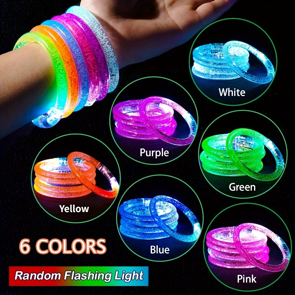 

18pcs Bracelets- -the-dark Party Accessories, Random Colors, Design, Halloween, Weddings, , New Year's Eve, And Carnival Celebrations