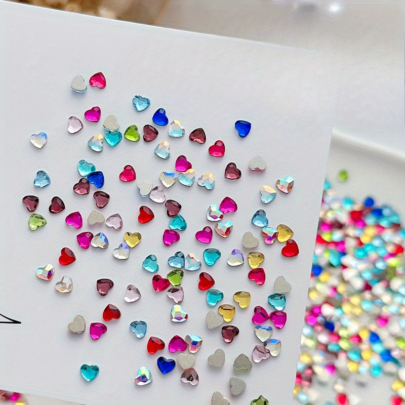 

50pcs Hypoallergenic Mini Heart Art, 3mm Flat Back Crystal Rhinestones, Girl , Nail Accessories For Diy Manicure, Valentine's Day