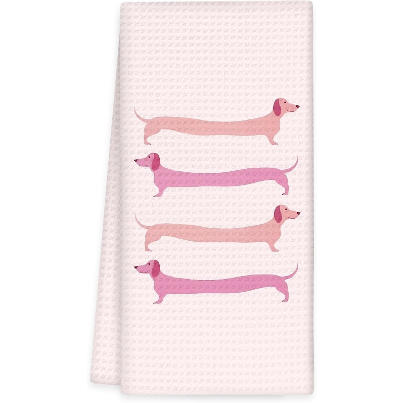 

Ultra- Dachshund Kitchen Towel - 18x26in, Polyester Hand & Tea Towel For Home Decor, Preppy Coquette, Dish Towels, Bathroom Decor