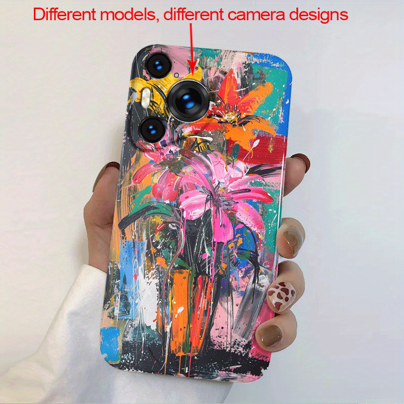 TEMU Phone Case: Abstract Graffiti Flower All-inclusive Shock-proof Hardshell Phone Case For Huawei 60 50 40 30 Pro+ 50e 40e 70 P60 P50 P40 P30 Pro