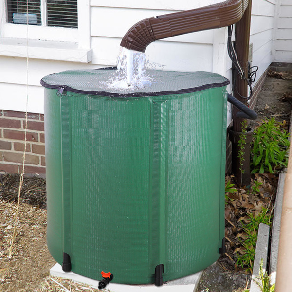 [300 Gallon Portable Water Tank] High-Strength PVC Collapsible Water Storage Tank - Durable And Portable Green Outdoor Rainwater Collector, Multi-Purpose for Gardening, Car Washing And More, Garden Water Storage 1