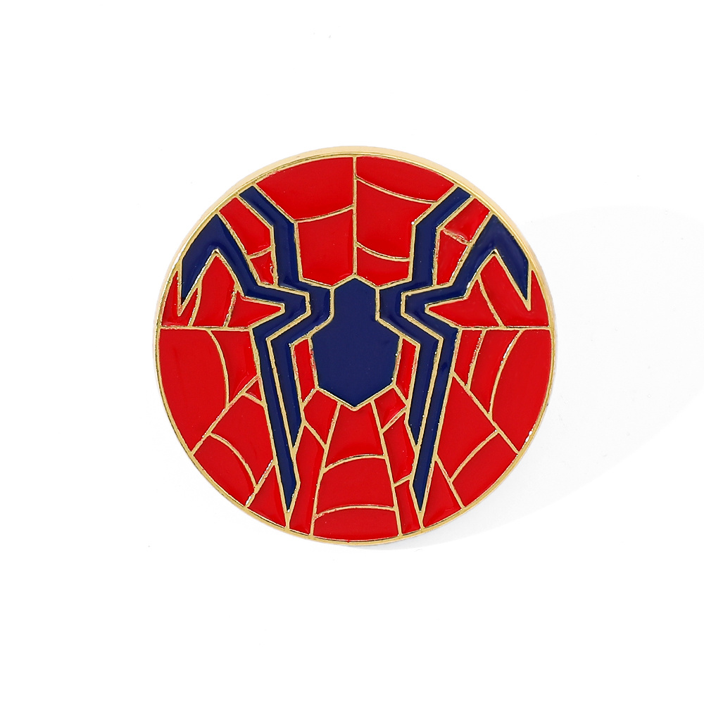 TEMU 1pc Cartoon Spider-man Baking Paint Resin Casting Color Blocking Enamel Pin Backpack Clothing Jewelry Metal Badge Accessories A Gifts For