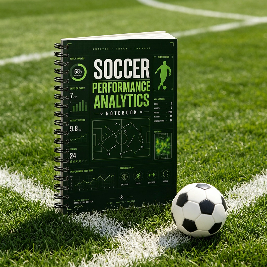 TEMU Subject Notebook, 1 Per Pack, Soccer Match Performance Themed Notebook, Training Record And Match Diary, Player Tactical Statistics Er, Practice