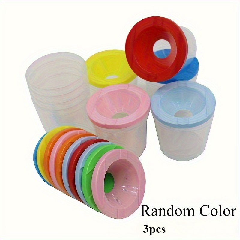 E-shop 3er-Set Anti-Kleckern-Farbenbecher mit Deckel - Robustes Plastik, geeignet für Anfänger und Kunstliebhaber - Geeignet für Aquarell, Acryl- und