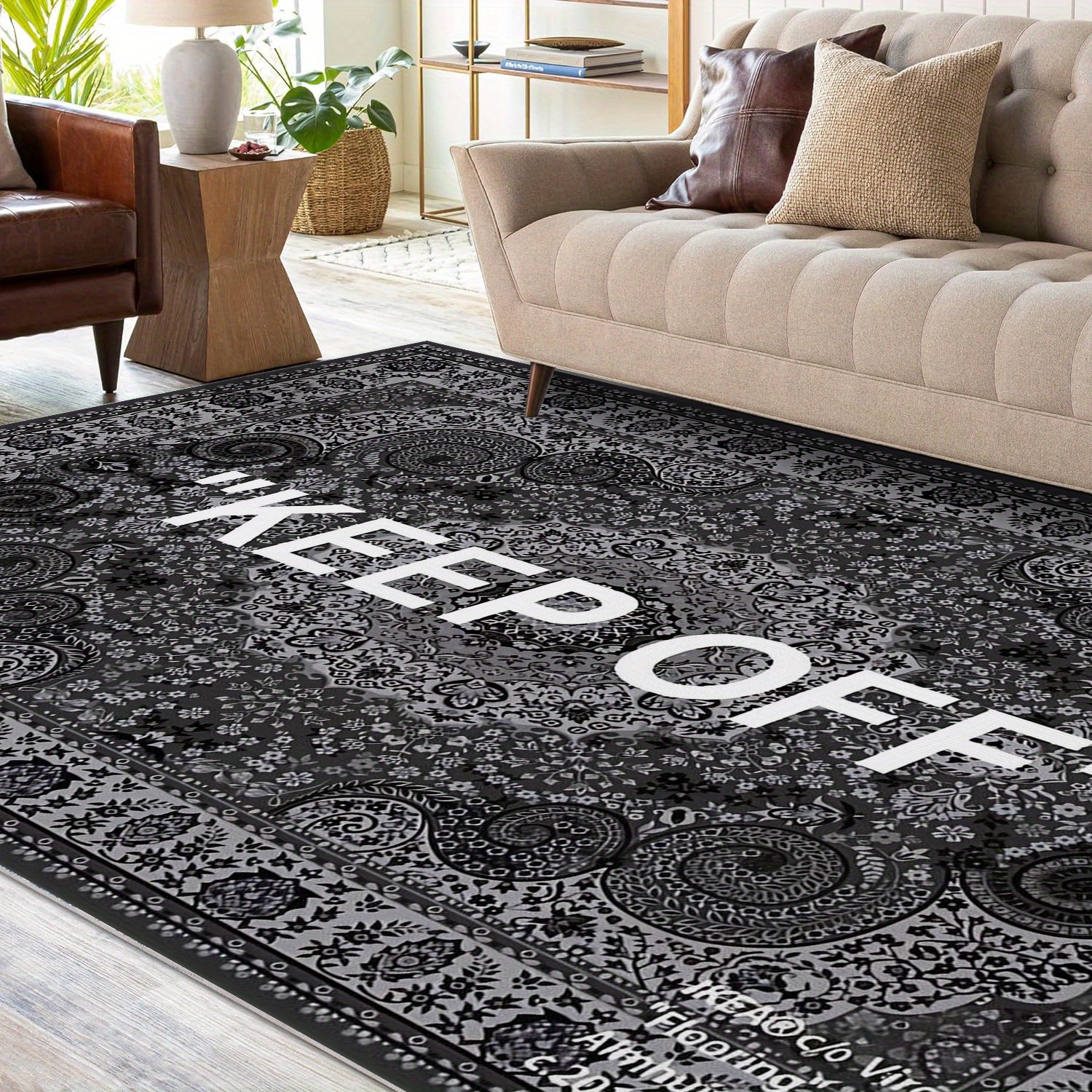 TEMU Velvet Machine-washable Non-slip Carpet - A Luxurious Decorative Mat For The Living Room, Featuring A Thick, Soft Gradient Color With A Non-slip