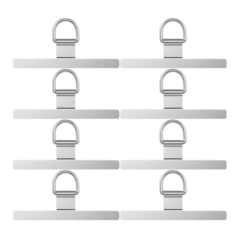 TEMU 8 Ultra-thin Stainless Steel Phone Lanyard Tags, Stainless Steel Phone Lanyard Pieces, Phone Lanyard Connectors, Metal Phone Lanyard Buckles,