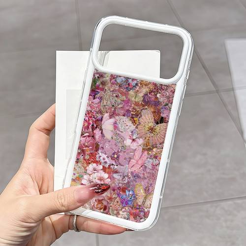 kllapa për telefon: 1 kllapa e butë transparente me jastëk ajri me koleksion fluturash dhe lulesh me kufij të bardhë, e përshtatshme për iphone 17 16 15 14 13 12 11 pro max, air plus, xs xr x 8 7 se 2020, 12mini, 13mini