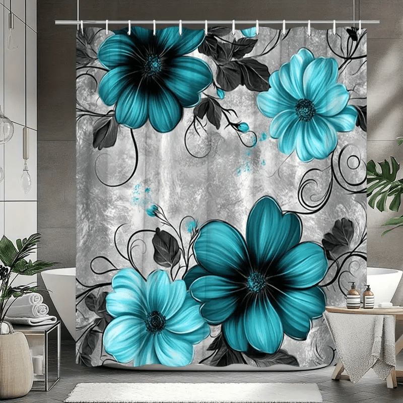 Lapis Lazuli Flower Shower Curtain, Multiple Sizes Available