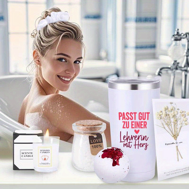 8-dijelni bijeli set za kupanje za žene s morskom solju i pjenastim sapunom, spa set, rođendanski poklon za samopomoć učiteljicama, savršen poklon za povratak u školu, dar za zahvalnost učiteljicama, spa doživljaj, stilski dodaci za kupanje, elegantna kutija za poklone, premium proizvodi za kupanje, visokokvalitetni miris, osnovne potrepštine za spa, set kutije za poklone, ljubitelji spa-a, rutina samopomoći