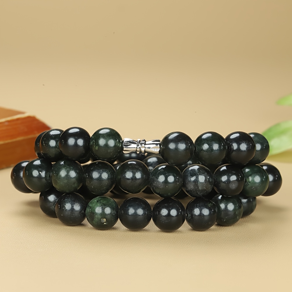 Classic Natural Stone Bead Necklace, Stylish Sweater Chain
