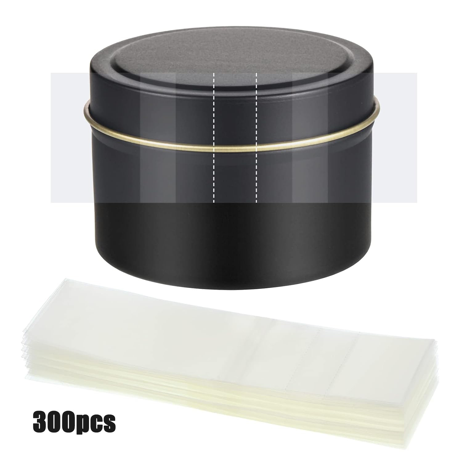 TEMU 300pcs Transparent 4..1 Inch Pvc Perforated Heat Shrink Wrap, Heat Shrink Sealing Strip Kit, Suitable For Bottles, Jars (diameter 2-1/2 To 2-3/4