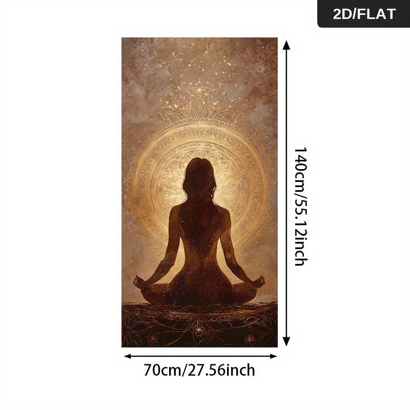TEMU 2d Flat, Modern Abstract Bohemian Woman Meditating In For Lotus Position Canvas Print - Jumbo Suitable For,,, Studio Painting, Minimalist Zen