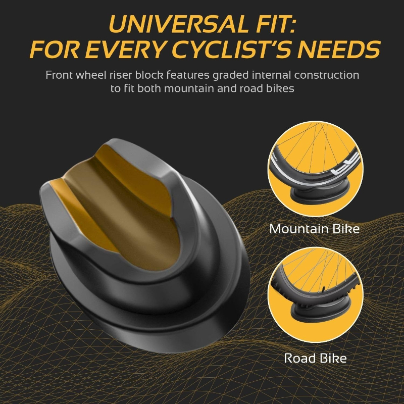 TEMU 自転車トレーニング用フロントホイー - 重厚成形プラスチック製バイク、水平抵抗トレーニングブロック付き、室内ターボトレーニング、固定抵抗エクササイズ＆サ用ホイール - ジム使用に最適