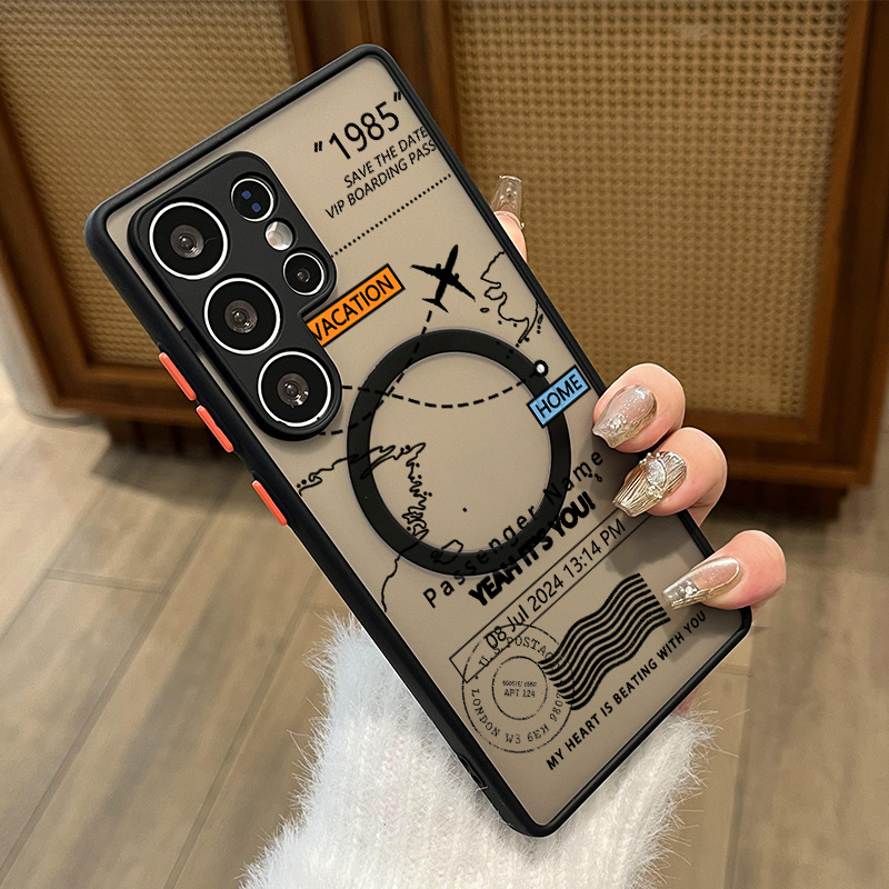 TEMU Phone Case: Suitable For Galaxy S26 Ultra Fashionable Luxury Multifunctional Shockproof Aeronautical Chart Pattern Magnetic Phone Case Suitable