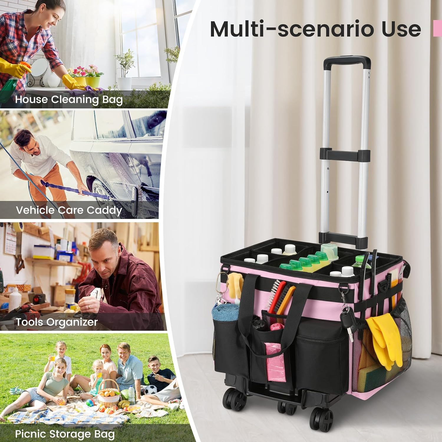 Cleaning Caddy Bag, Rolling Caddy Bag, Extra Large Rolling... product image 8