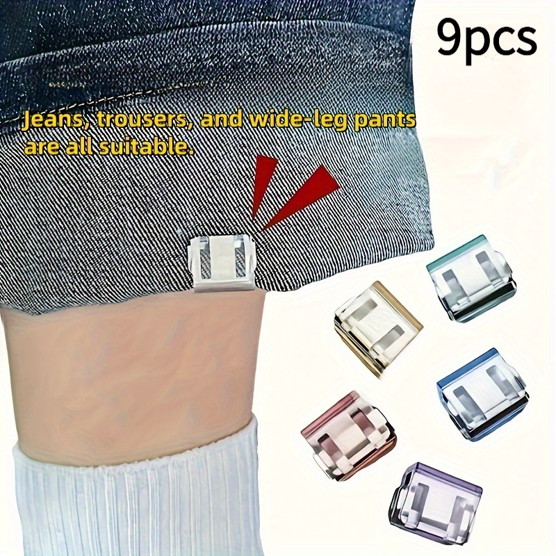TEMU 【9個 カラー】見えない裾クリップ シームレス裾ボタン 衣類用 滑り止め レッグ固定クリップ 滑り止め 靴開き ツール