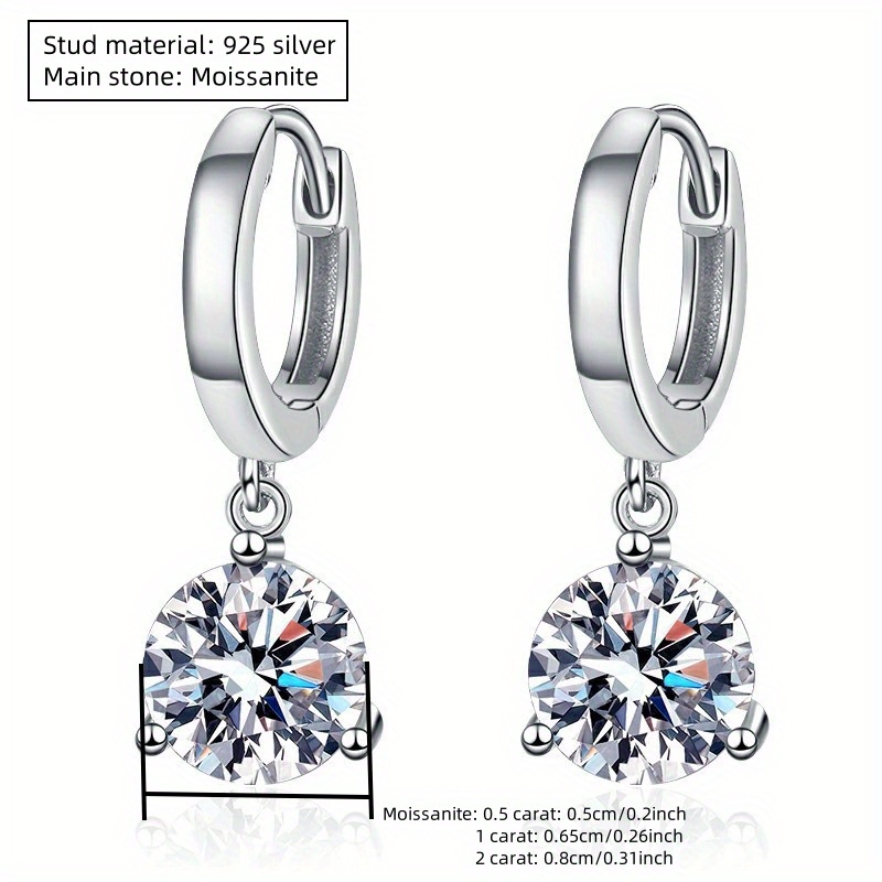 Women's 0.5/1/2 Carat Moissanite Classic Elegant Stud Earrings