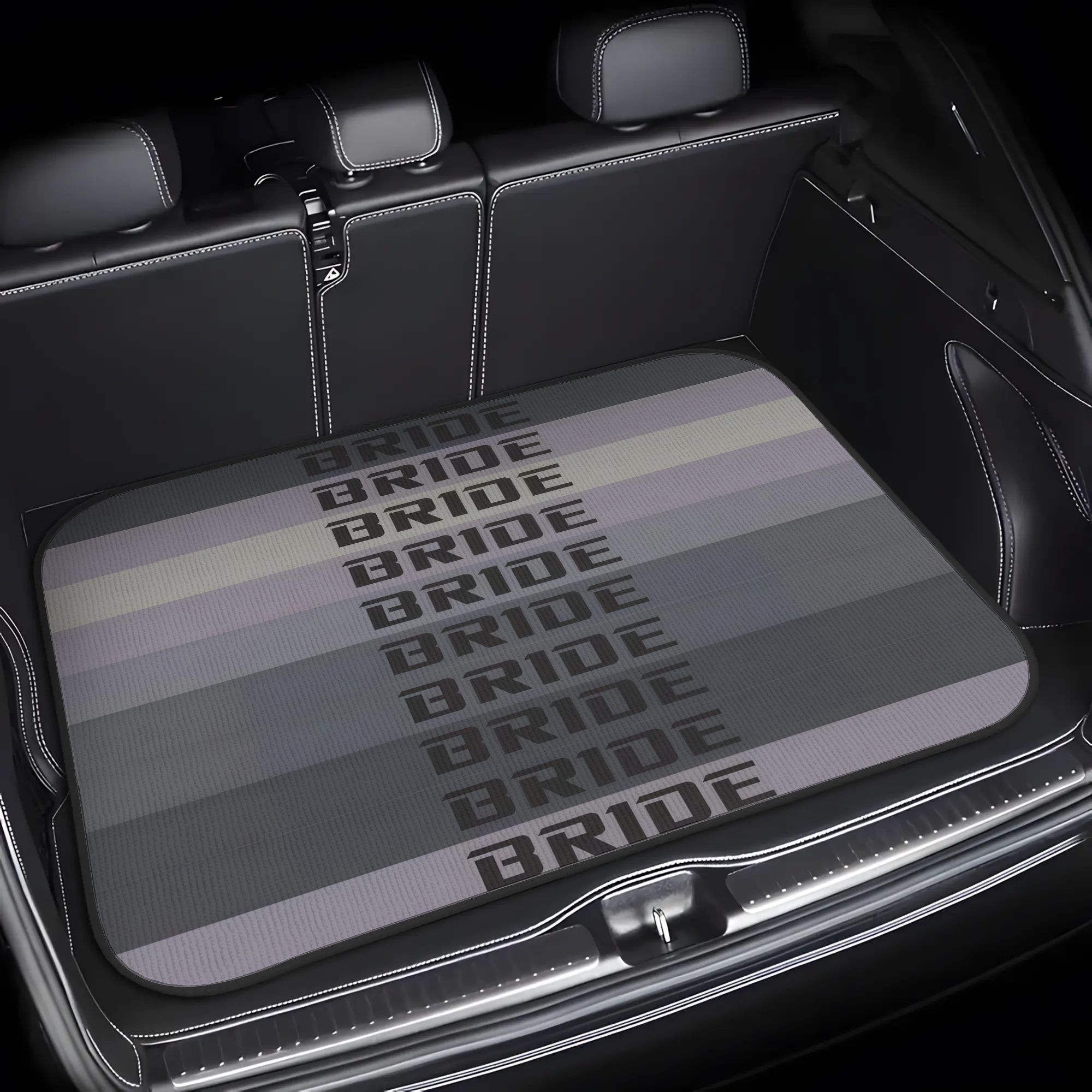 TEMU 1pc Exquisite English Theme Universal Car Trunk Mat, Durable Cargo Liner With Stylish Design, Ideal Christmas Gift For Travel