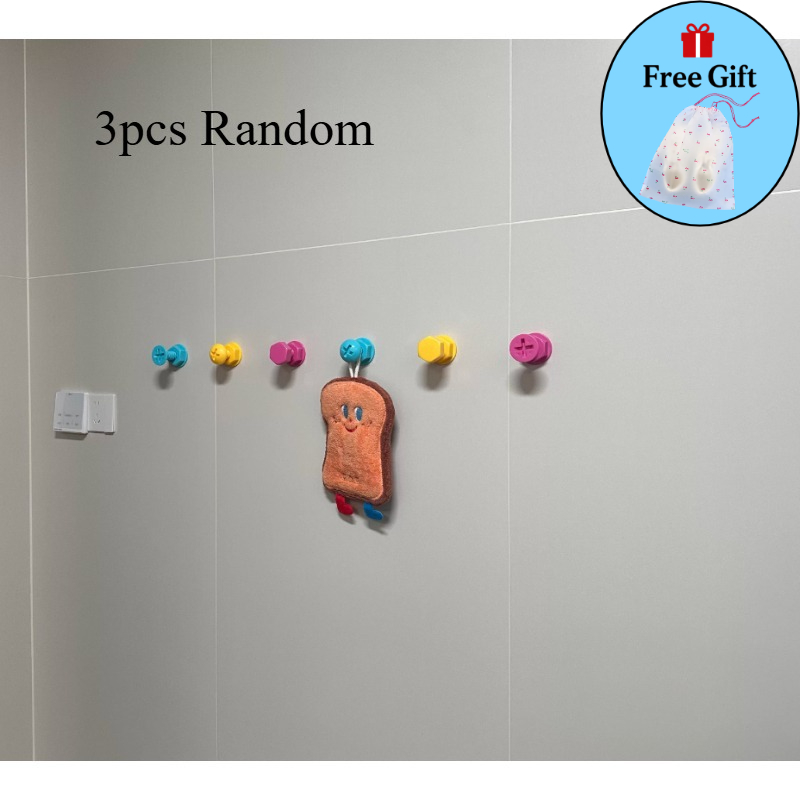 TEMU 4pcs Set (hooks X 3pcs And Free Pouch X 1pc) Heavy-duty Wall-mounted Auxiliary Hooks - Unique Spiral Design, Suitable For Hanging Clothes, Hats