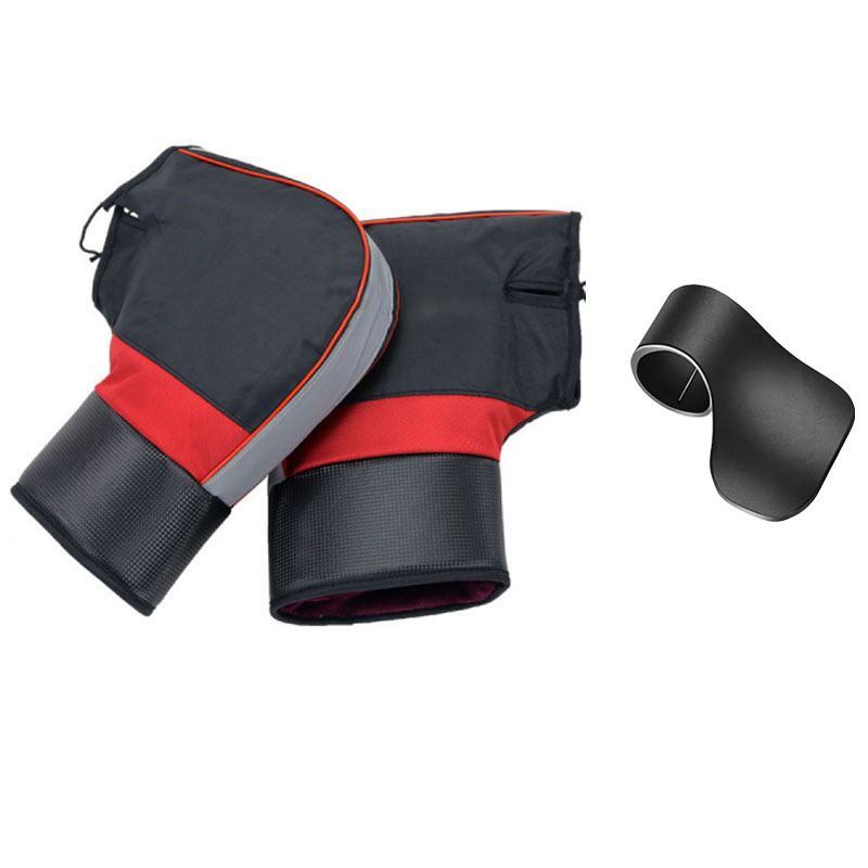 TEMU 3pcs Set (2pcs Handlebar Gloves   1pc Auxiliary Handlebar) Motorcycle Handlebar Gloves, Winter Motorcycle Gloves, Fleece-lined, Thickened, Warm,