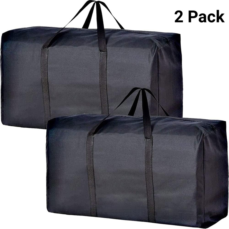 TEMU 2 Pack Extra Large Moving Bags With Strong Zippers & Carrying Handles, Storage Bags Storage Totes For Clothes, Moving Supplies, Space Saving Oversized Storage Bag Organizer For Moving, Traveling
