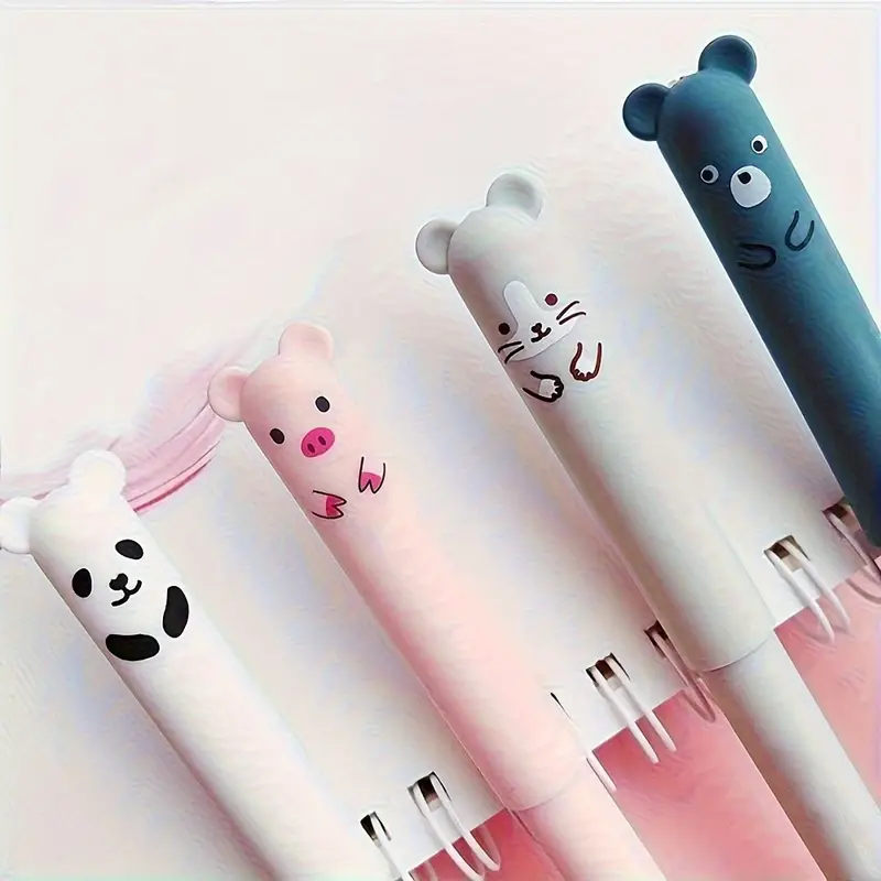 16pcs creative 0 5mm little bear animals erasable gel pens washable handle magic refills rod for office writing stationery supplies Product details 1