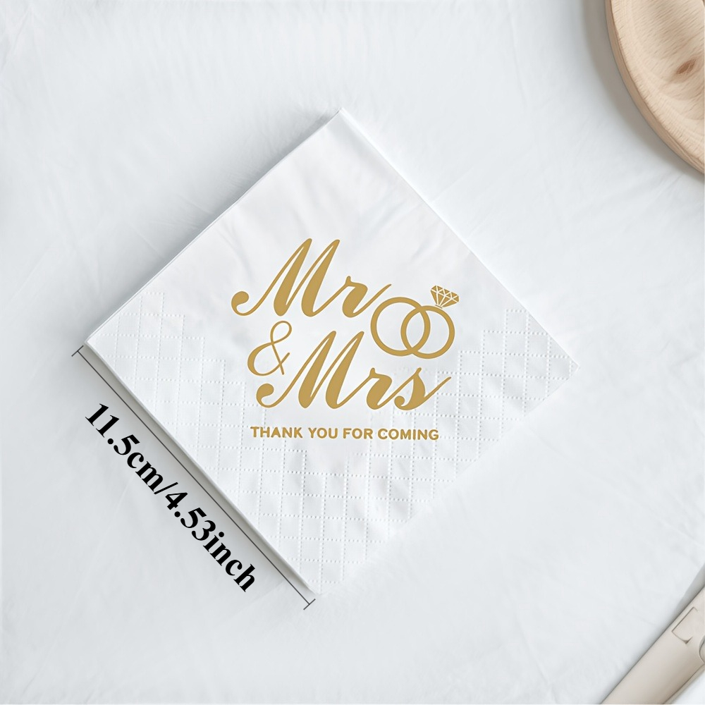 Image of 100pcs/set Ring Disposable Napkins, Party Napkin Decorations, Folded Size 11.5cm/4.53in, Girlfriend Gifts, Table Decorations Engagement Party Arrangement Supplies For Halloween、christmas