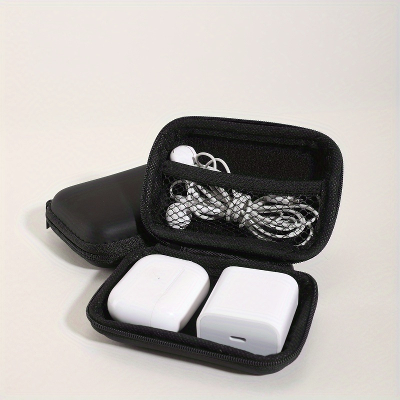 Portable Electronic Product Organizer Bag- Hard Shell Travel Case For Earphones, Charging Cables, Usb - Plastic Mini Storage Bag For Earbuds, Data Cables, Phone Accessories