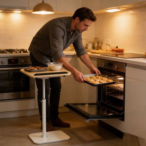 practical adjustable side table steel pipe support strong load bearing capacity rotatable without quick assembly suitable for books tablets files kitchen preparation study room living room storage