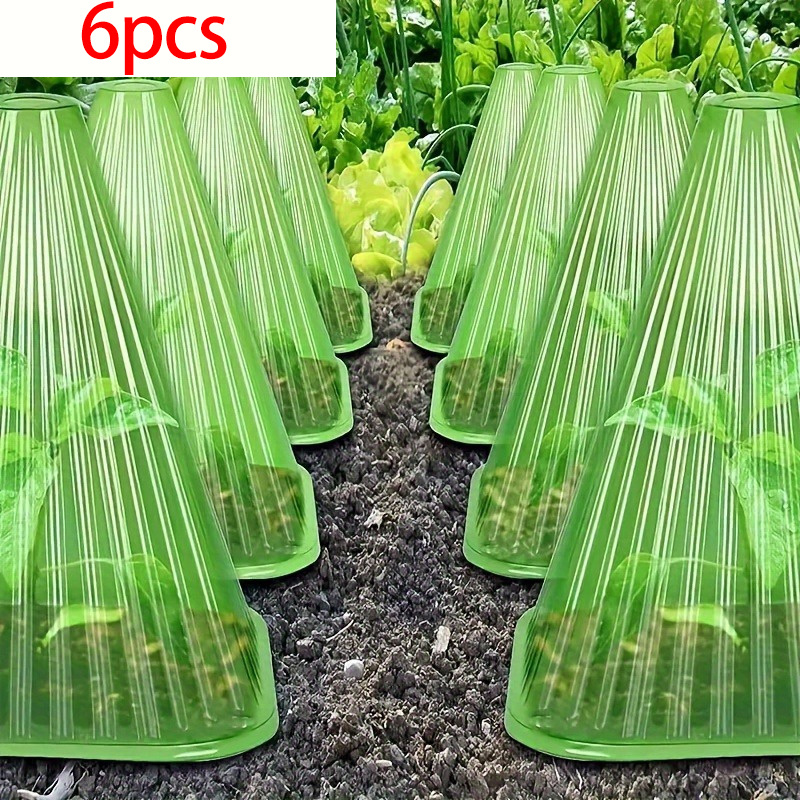 Image of 6/12/24 Pack Durable Plastic Plant Covers | Transparent Seedling Protectors For Indoor And Outdoor Gardening, Protects From Birds And Frost, Promotes , And Reusable