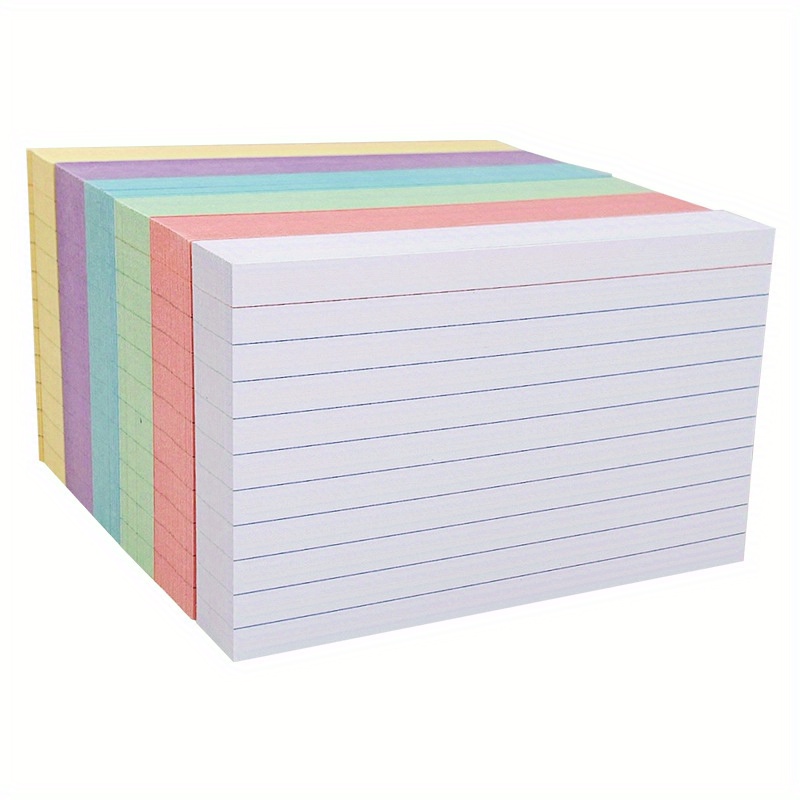 TEMU 300 Count Colored Index Cards 3 X 5 Inch Ruled Index Cards, Flash Cards College Ruled For School, College, Office And Home Organization, Durable