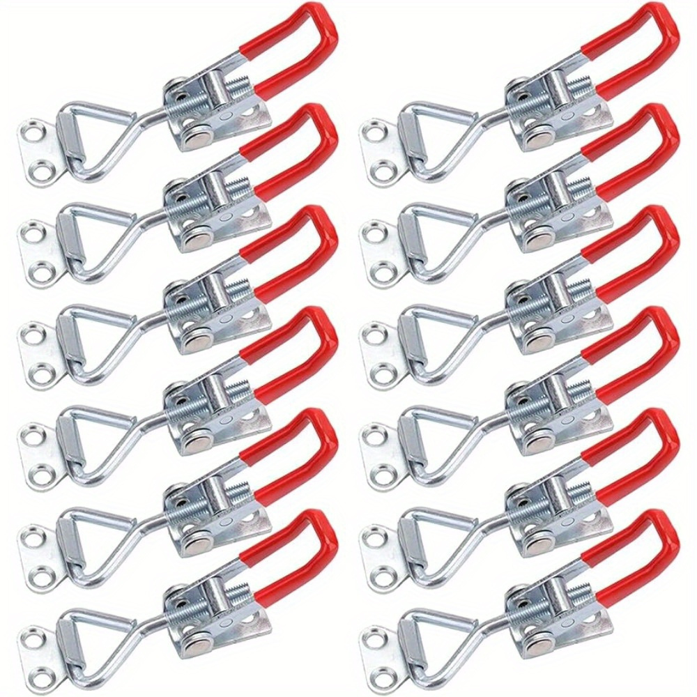E-shop 12 Stück Hedume Schwerlast Anti-Rutsch Schiebe- und Zug-Clips - 220 lbs Tragkraft, Einstellbarer 4001 Schnellverschluss, Geeignet für