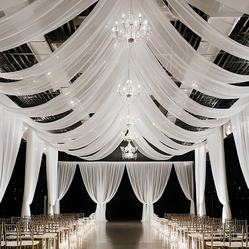 TEMU 1 Roll Of 50m - 164ft Extra Long Classic White Tulle Sheer Mesh Fabric - Romantic Weddings - Celebrations - Stage Decorations - Ceremony