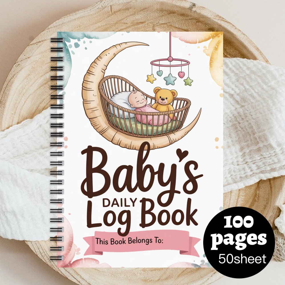 TEMU 1pc Log Notebook - Track And Monitor Newborn Nursing, Sleep, Diaper And Milestones. Gift For New Parents, Grandparents, Babyshower, Nanny Or