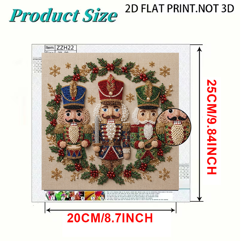 TEMU Christmas Nutcracker Pearl Diamond Painting Hand Kit Decorative Wall Art Holiday Gift Home Decoration Adults Women's Clothing
