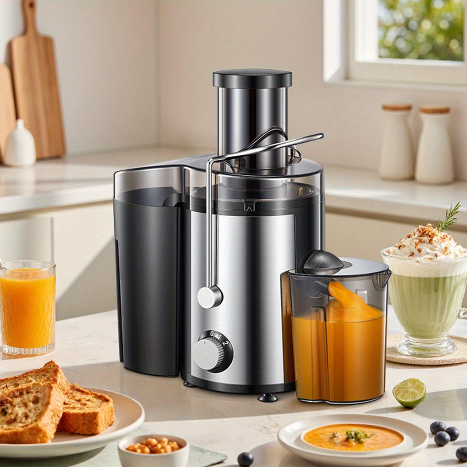 TEMU Yabano 800w Centrifugal Juicer With 3-inch Wide Feed Chute - Easy-to-clean Stainless , Fruits & Vegetables (black), Kitchen Appliance | Modern Kitchenware | Extraction
