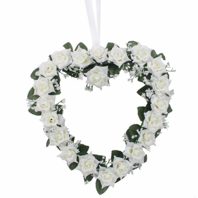 Artificial Flowers For Wedding Decor Romantic Heart Rose Garland Weddings Decor Flowers Wreaths