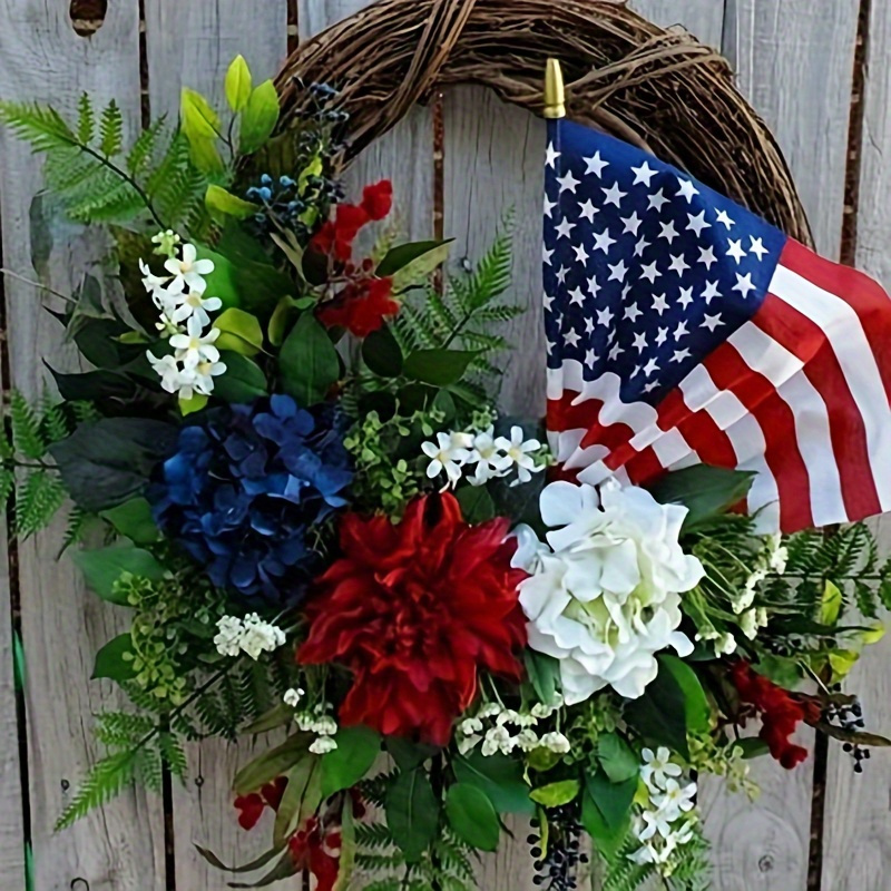 

Tooluck Artifical Patriotic Wreath Fourth Of Wreath With Ivy Wreath For Front Door Wall Decor Indoor Outdoor