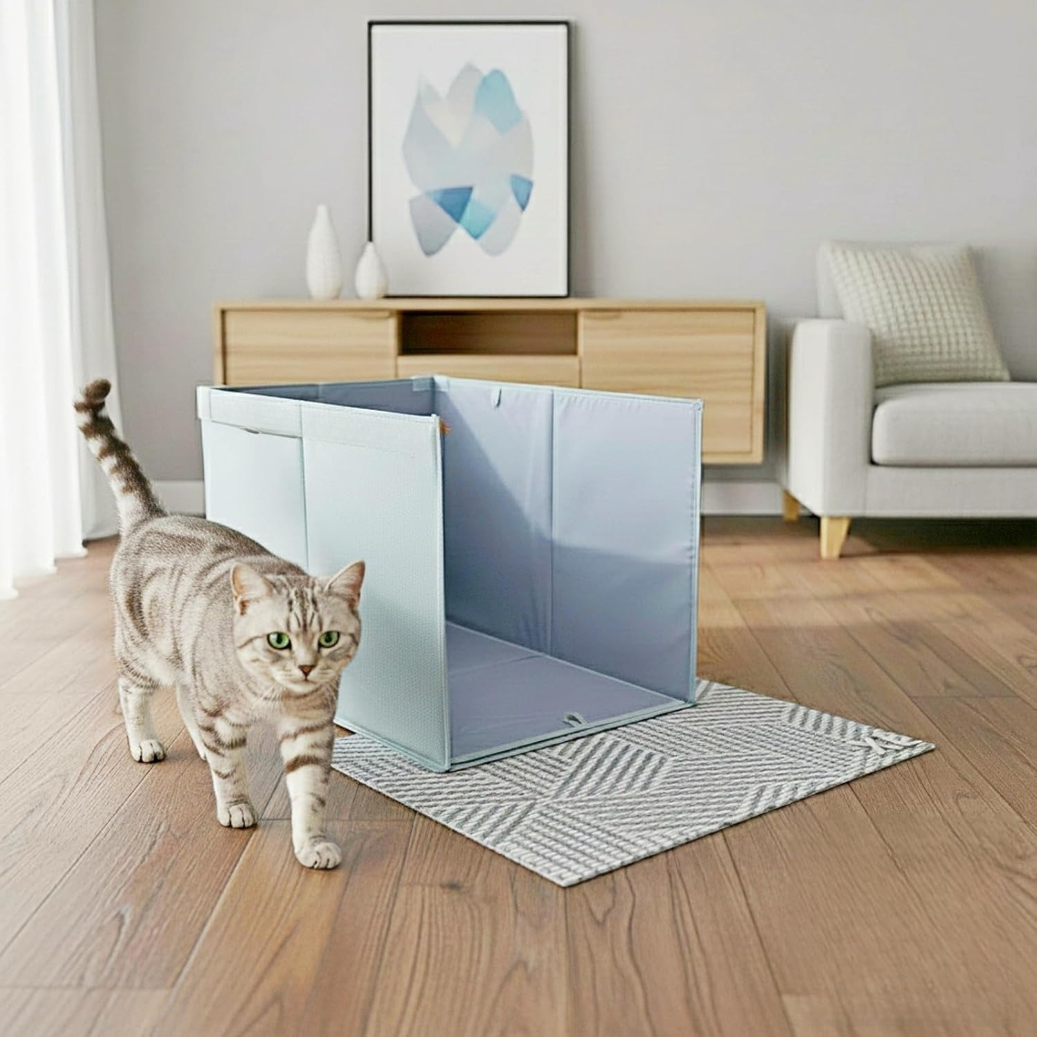 Extra-large Size Cat Litter Box Enclosure With An High Side Splash Guard, A Protective Cover, Suitable For Use With Cat Litter Boxes