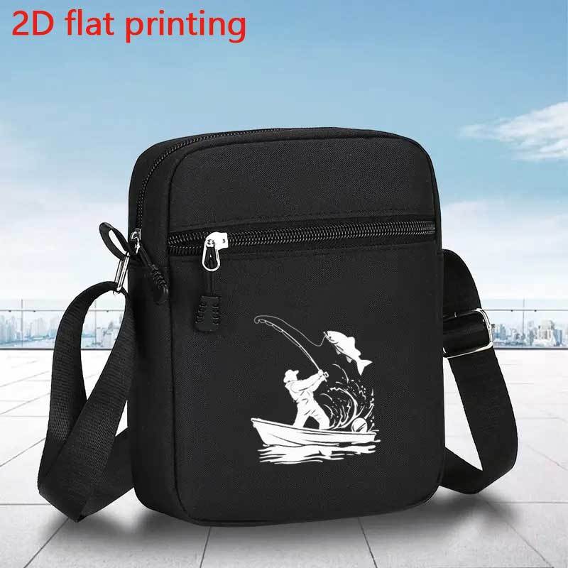TEMU Nouveau petit sac portable pour hommes - Imprimé motif de pêche, grand sac bandoulière de grande , petit sac à dos de voyage, sac pour suspendre