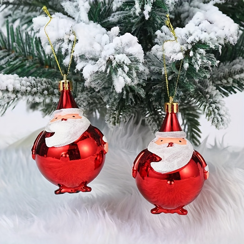 TEMU 2pcs, Pendentifs Décoratifs de Noël pour Personnes Âgées, Ornements de Fêtes, Décorations Suspendues, Breloques de Noël en Plastique de Dessin