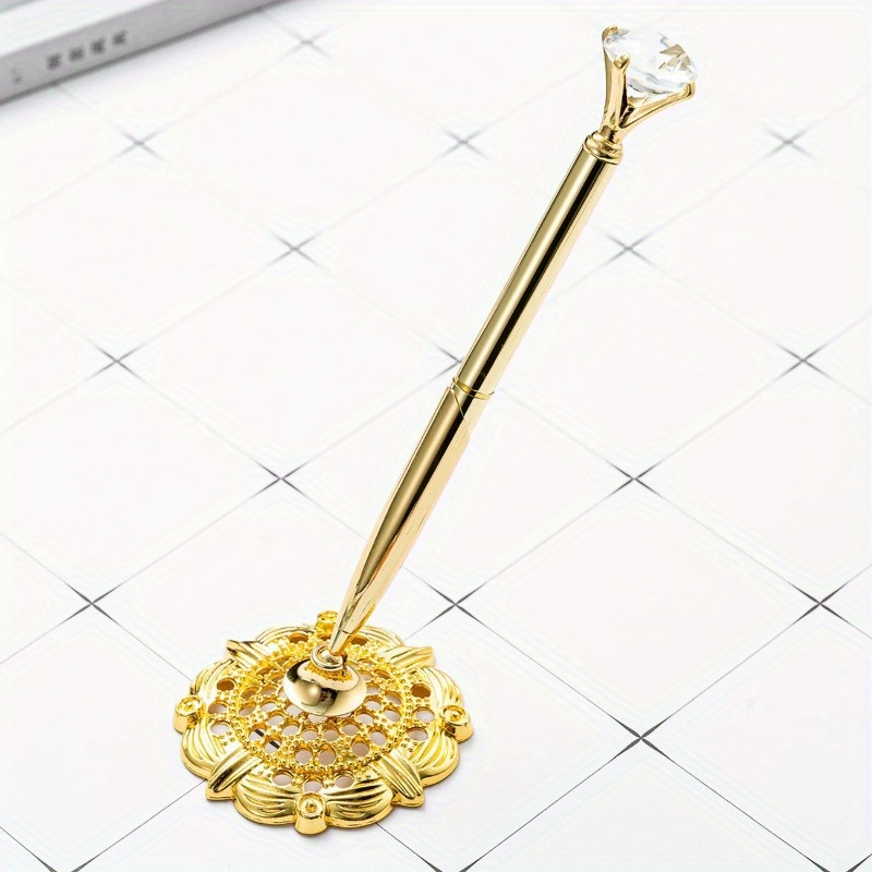 Image of Wedding Guest Book Writing Signing Pen Business Marker Pen Luxury Diamonds Ballpoint Pen Bride Wedding Decor