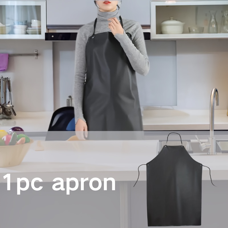 TEMU 1pc Black Kitchen Apron, Used For Kitchen, Catering, And Industrial Purposes, Household Items, Kitchen Utensils, Kitchen Aprons, Holiday Gifts,