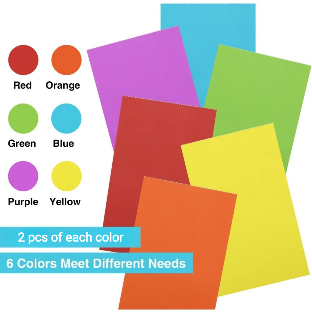 Image of Gift For Her/him 12pcs Party Favor Bags Colors Gift Bags Colorful Treat Rainbow Paper For Birthday Party Wedding Craft Activities