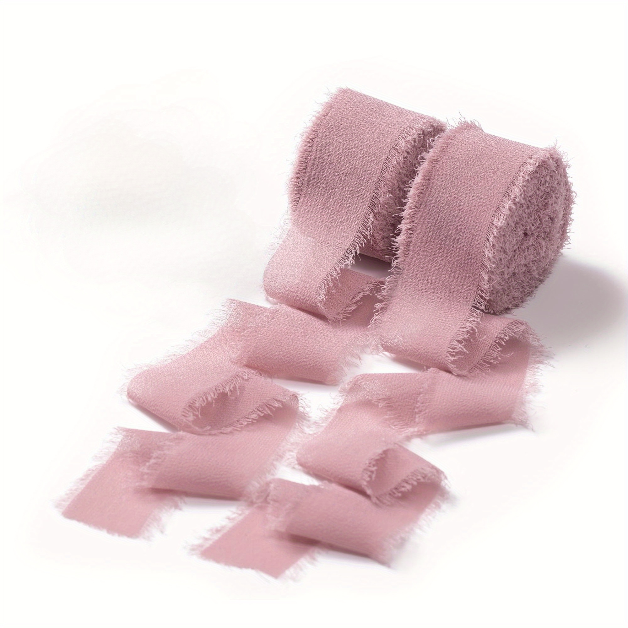 Image of 2 Rolls Of Ribbon, Each 1.1 Inches Wide, Totaling 17.5 Yards, Perfect For Handmade Fringe, Wrapping Wedding Invites, Bridal Bouquets, Projects, Home Decoration, And Christmas Crafts