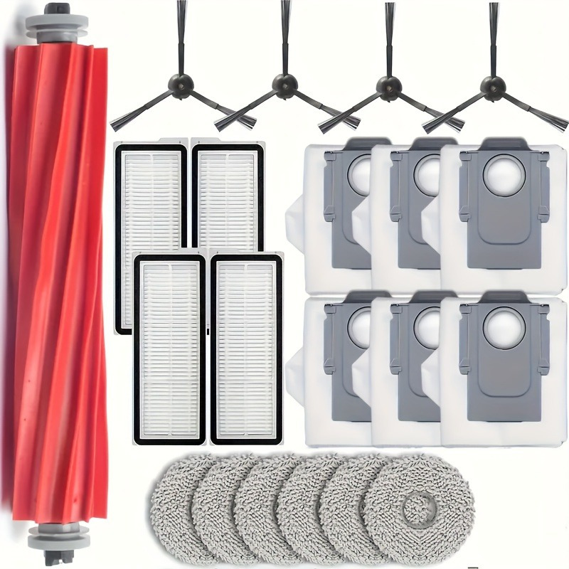 Image of [21pcs Kit For Robot] 21pcs Replacement Kit For S/ Pro/ Plus/ Maxv/ P10 Pro Robot Vacuum, Includes 1 Main Brush, 6 Microfiber Cloths, 4 Hepa Filters, 4 Brushes, 6 Dust Bags, Plastic Floor