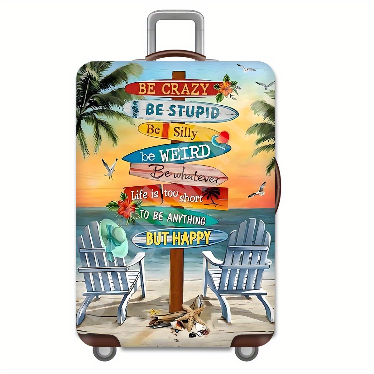 Sign Pattern Suitcase Cover Wheel Suitcase Dust-proof Elastic Travel Accessories For 45.72-81.28cm Suitcase Elastic Suitcase Cover-scratch Nylon Protection Cover
